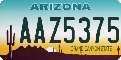 AZ license plate AAZ5375