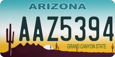 AZ license plate AAZ5394