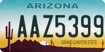 AZ license plate AAZ5399