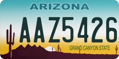 AZ license plate AAZ5426