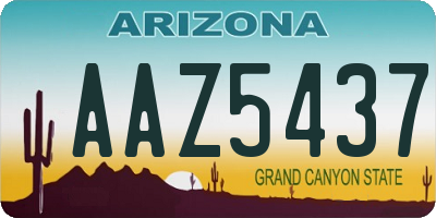 AZ license plate AAZ5437