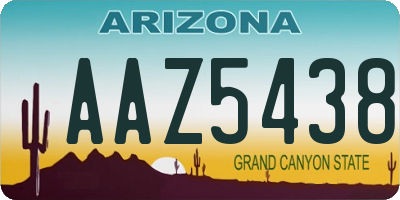 AZ license plate AAZ5438