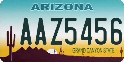 AZ license plate AAZ5456