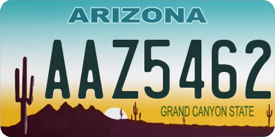 AZ license plate AAZ5462