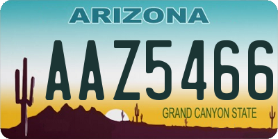 AZ license plate AAZ5466