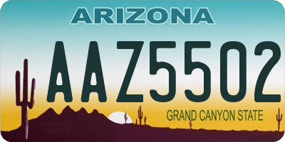 AZ license plate AAZ5502