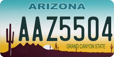 AZ license plate AAZ5504