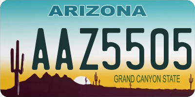 AZ license plate AAZ5505