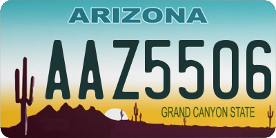 AZ license plate AAZ5506