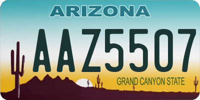 AZ license plate AAZ5507