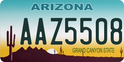 AZ license plate AAZ5508