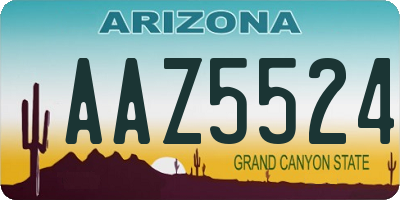 AZ license plate AAZ5524