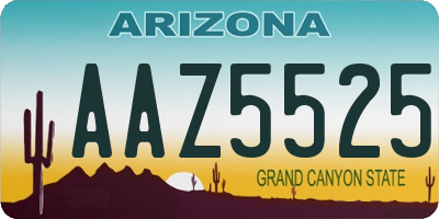 AZ license plate AAZ5525