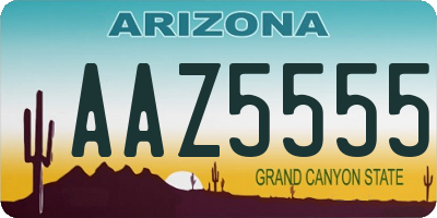 AZ license plate AAZ5555