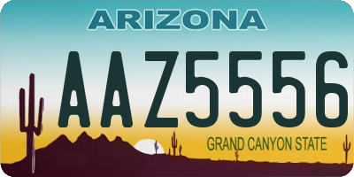 AZ license plate AAZ5556