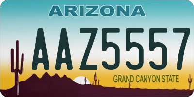 AZ license plate AAZ5557