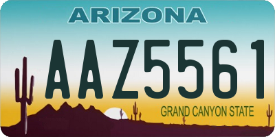 AZ license plate AAZ5561