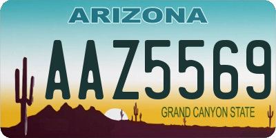 AZ license plate AAZ5569