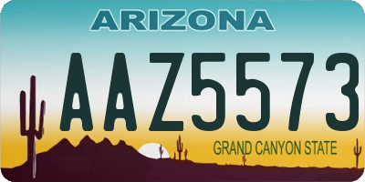 AZ license plate AAZ5573