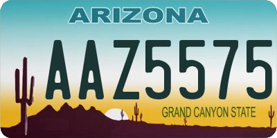 AZ license plate AAZ5575