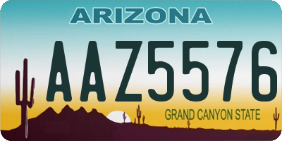 AZ license plate AAZ5576