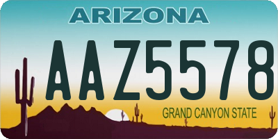 AZ license plate AAZ5578