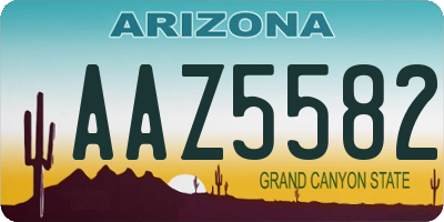 AZ license plate AAZ5582