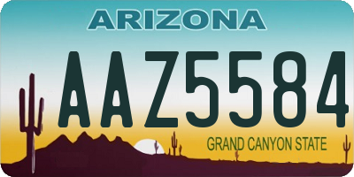 AZ license plate AAZ5584