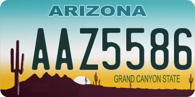 AZ license plate AAZ5586