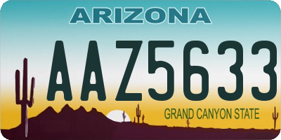 AZ license plate AAZ5633