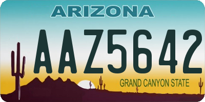 AZ license plate AAZ5642