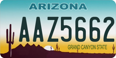 AZ license plate AAZ5662