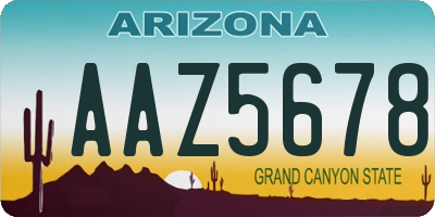AZ license plate AAZ5678