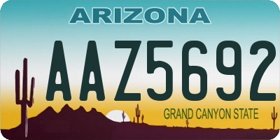 AZ license plate AAZ5692