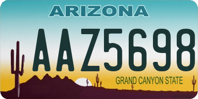 AZ license plate AAZ5698
