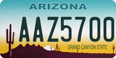 AZ license plate AAZ5700