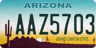 AZ license plate AAZ5703