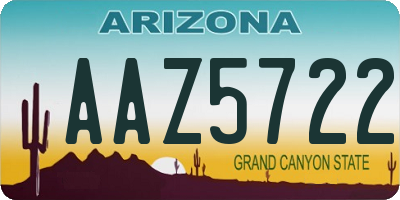 AZ license plate AAZ5722