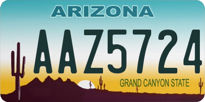 AZ license plate AAZ5724