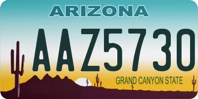 AZ license plate AAZ5730
