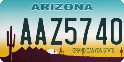 AZ license plate AAZ5740