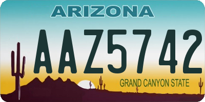 AZ license plate AAZ5742