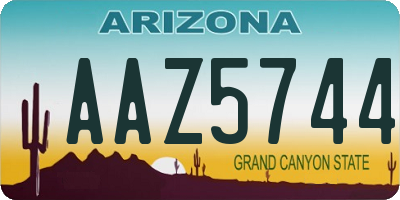 AZ license plate AAZ5744