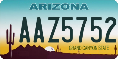 AZ license plate AAZ5752