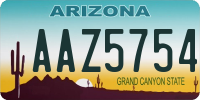 AZ license plate AAZ5754