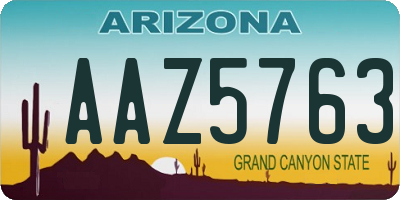AZ license plate AAZ5763