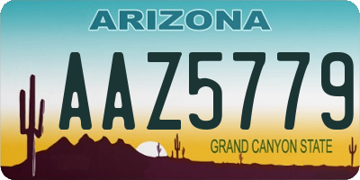 AZ license plate AAZ5779