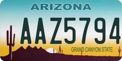 AZ license plate AAZ5794
