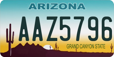 AZ license plate AAZ5796