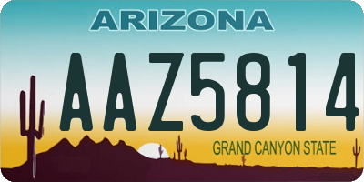 AZ license plate AAZ5814